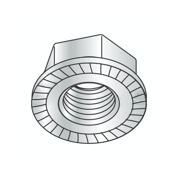 Newport Fasteners Serrated Lock Nut, M5-0.80, Steel, Class 8, Zinc Plated, 5000 PK 635809-BR-5000 - main